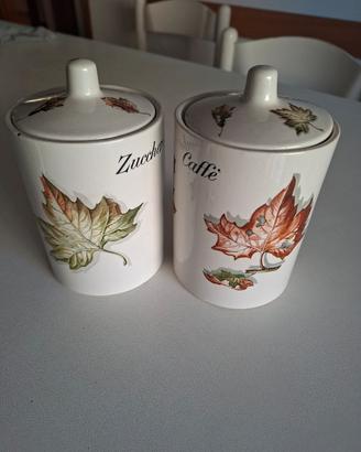 barattoli in ceramica  caffè e  zucchero 