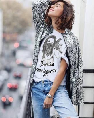 T-shirt FEMMINA COME LA GUERRA TAGLIE S,L NUOVE