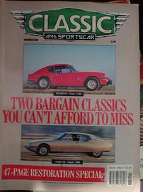 Rivista inglese CLASSIC AND SPORTSCAR nov 1989