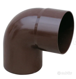 Curva a gomito per pluviale PVC 80mm marrone