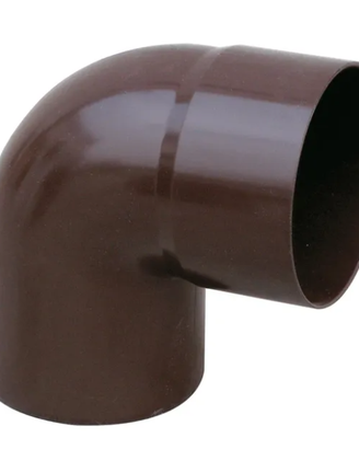 Curva a gomito per pluviale PVC 80mm marrone