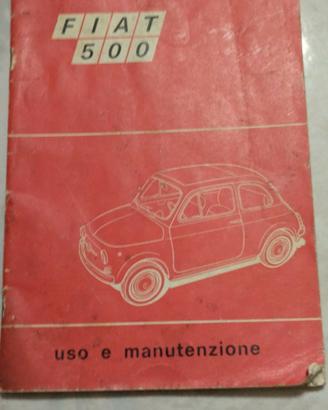 Libretto uso e manutenzione Fiat 500 del 1968