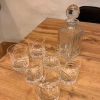 Set 6 bicchieri più decanter whisky in cristallo