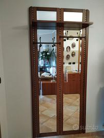 Specchiera appendiabiti da muro regolabile