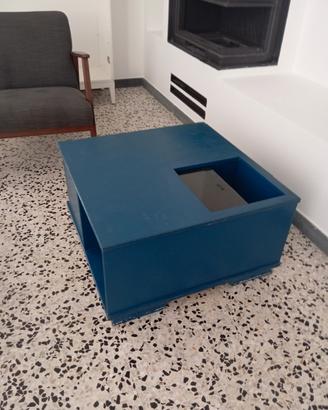 tavolino da caffè blu di legno 