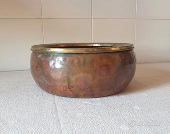 Vaso cachepot in rame ornamentale da interno cm.26