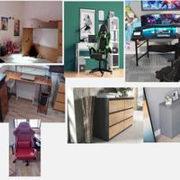 Cassettiere scrivanie sedie gaming camera completa