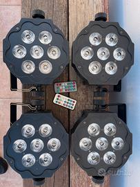 4 Fari LED Professionali Sagitter Slimpar 7 DL + T