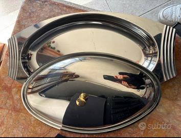 Vassoio di portata con coperchio in acciaio