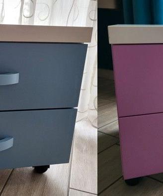 Comodini per cameretta (azzurro e rosa)