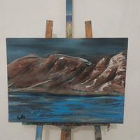 paesaggio moderno dipinto a mano 