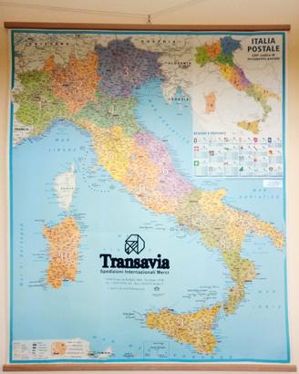 Cartina Italia, poster C.A.P. codici avviamento
