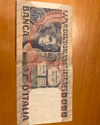 50000 lire cinquantamila lire 1978 Banca d’Italia