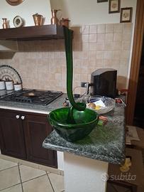 vaso in vetro soffiato per pianta acquatica vintag