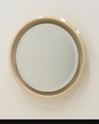 Specchio rotondo in ceramica anni '60 modernariato
