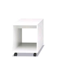 Cubo Carrello in legno bianco con ruote