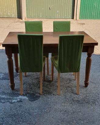 tavolo x sala in noce allungabile con sedie