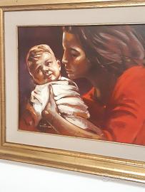 Quadro olio su tela Maternità  di S. Favotto