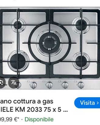 piastra a gas miele 5 fuochi