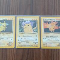 Carte Pokemon Pikachu vari set prime collezioni