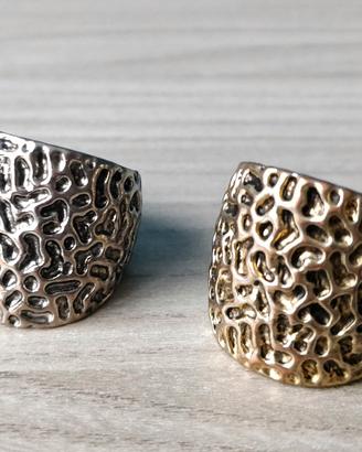 Anelli a fascia gemelli - oro - argento