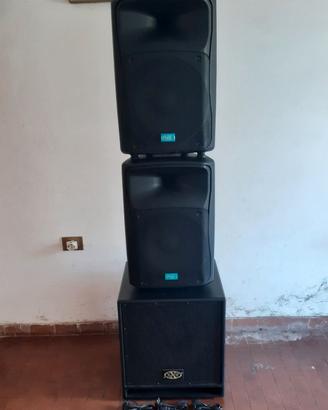 Impianto da dj casse attive subwoofer amplificato