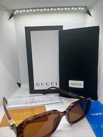 Occhiali da sole Gucci donna marrone tartarugato