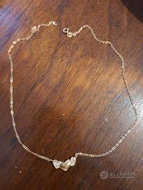 Collier oro giallo 750 carati con brillantini
