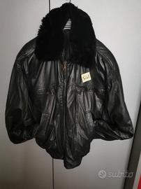 Giubbotto Aviator in vera pelle  nero 