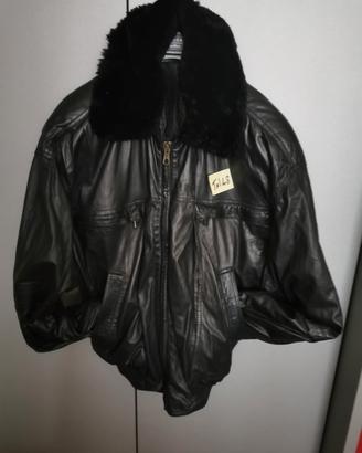 Giubbotto Aviator in vera pelle  nero 