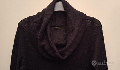 abito vestito tubino nero lana donna M 42 Sisley