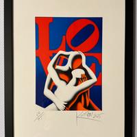 Quadro serigrafia Mark Kostabi, love letters
