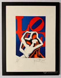 Quadro serigrafia Mark Kostabi, love letters