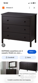 Cassettiera Ikea nera