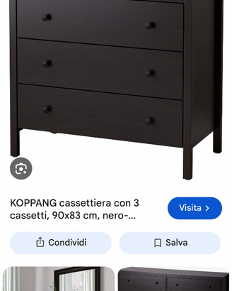 Cassettiera Ikea nera