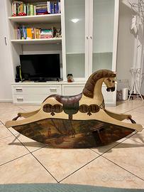 Cavallo a dondolo Vintage Legno Fine '800 120cm