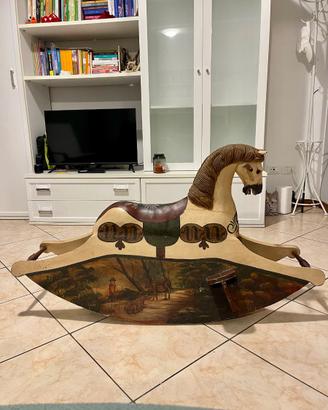 Cavallo a dondolo Vintage Legno Fine '800 120cm