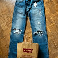 Jeans Strappato Levi’s 501 Nuovo Taglia 33x34