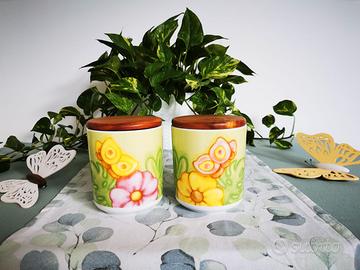 THUN Set 2 Tazze Country Con Fiori, Farfalla E Uccellino - Porcellana Decorata Sotto Smalto - Foto 7