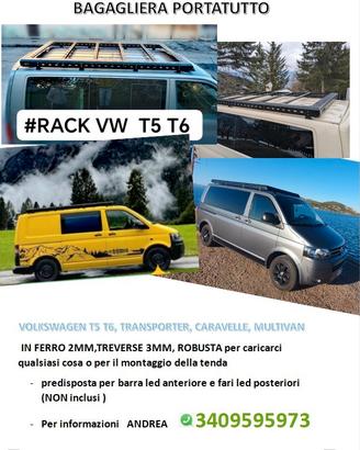 BAGAGLIERA PORTAPACCHI ROOF RACK VW T5 T6