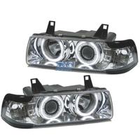 FARI BMW E36 92-98 ANGEL EYES CCFL FONDO CROMATO
