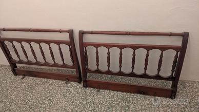 Coppia testiere gemelle in legno vintage