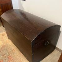 Baule Antico in Legno-Coperchio Bombato- Primo ‘90