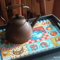 TEIERA RAME con vassoio 