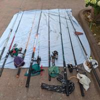 set di canne pesca in mare