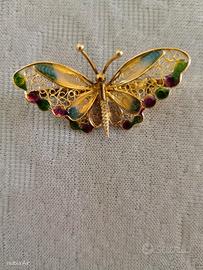 spilla farfalla oro