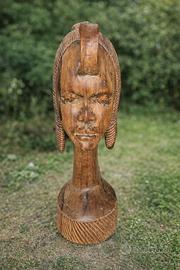 Statua intagliata a mano – Busto etnico africano