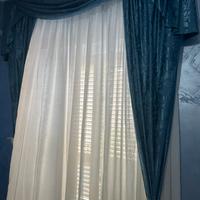 Tenda blu completa di bastone