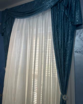 Tenda blu completa di bastone