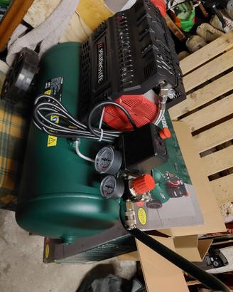 compressore d'aria 24L 10 bar motore con 2cilindri